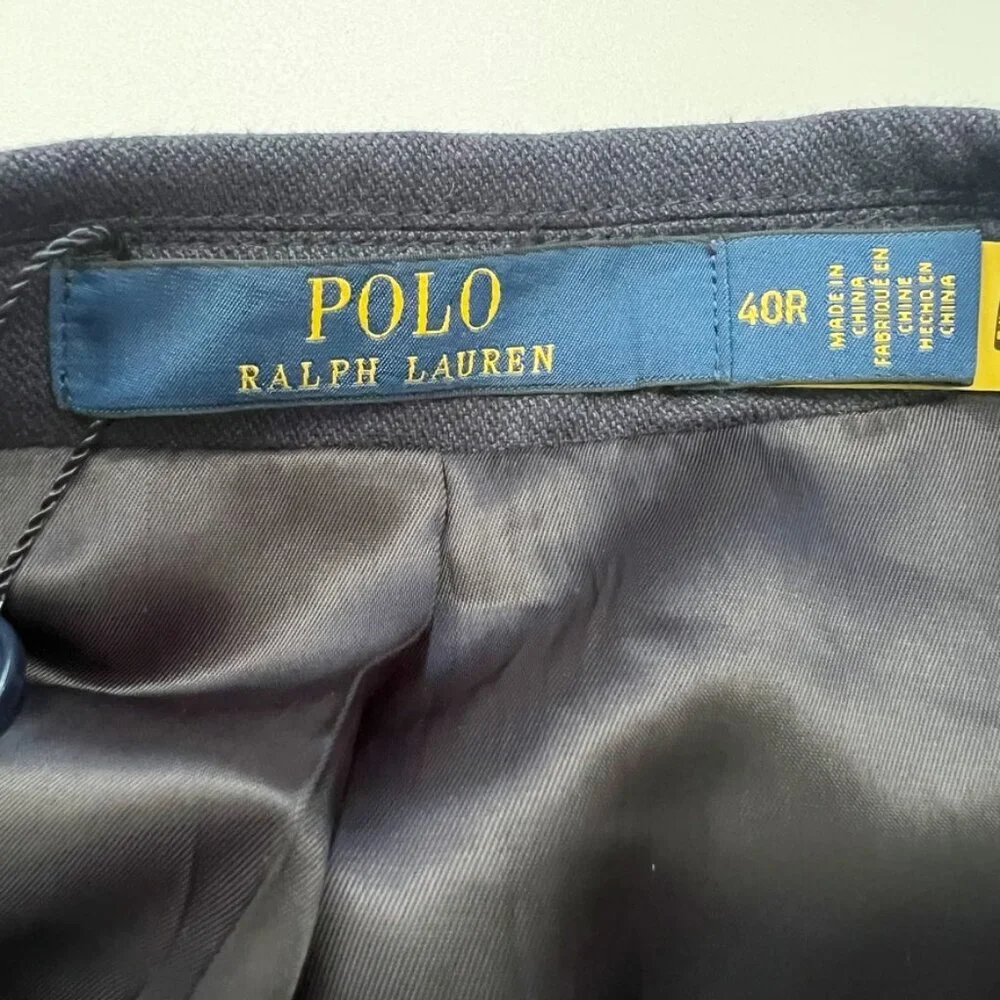 NWT Polo Ralph Lauren Linen Blazer Mens Size 40R Navy Blue Modern Fit Sport Coat